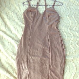 SOLD. Shimmery blush fitted dress